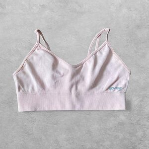 Bo+Tee Crop Workout Bra Top M Light Pink Pilates Yoga Activewear